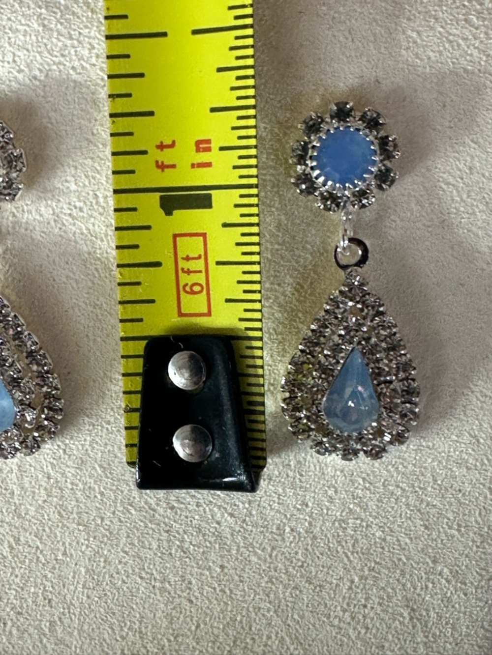 Ice Blue Crystal Necklace & Earrings Set Silver Tone | Bridal Prom Formal - Picture 11 of 15